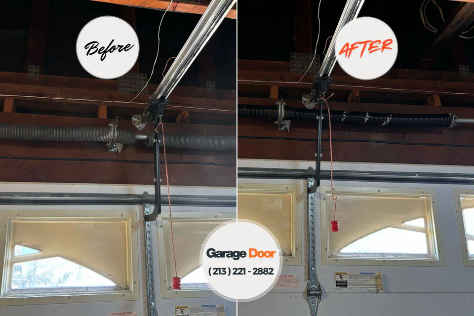 Before and after: garage door repair Ambridge, PA